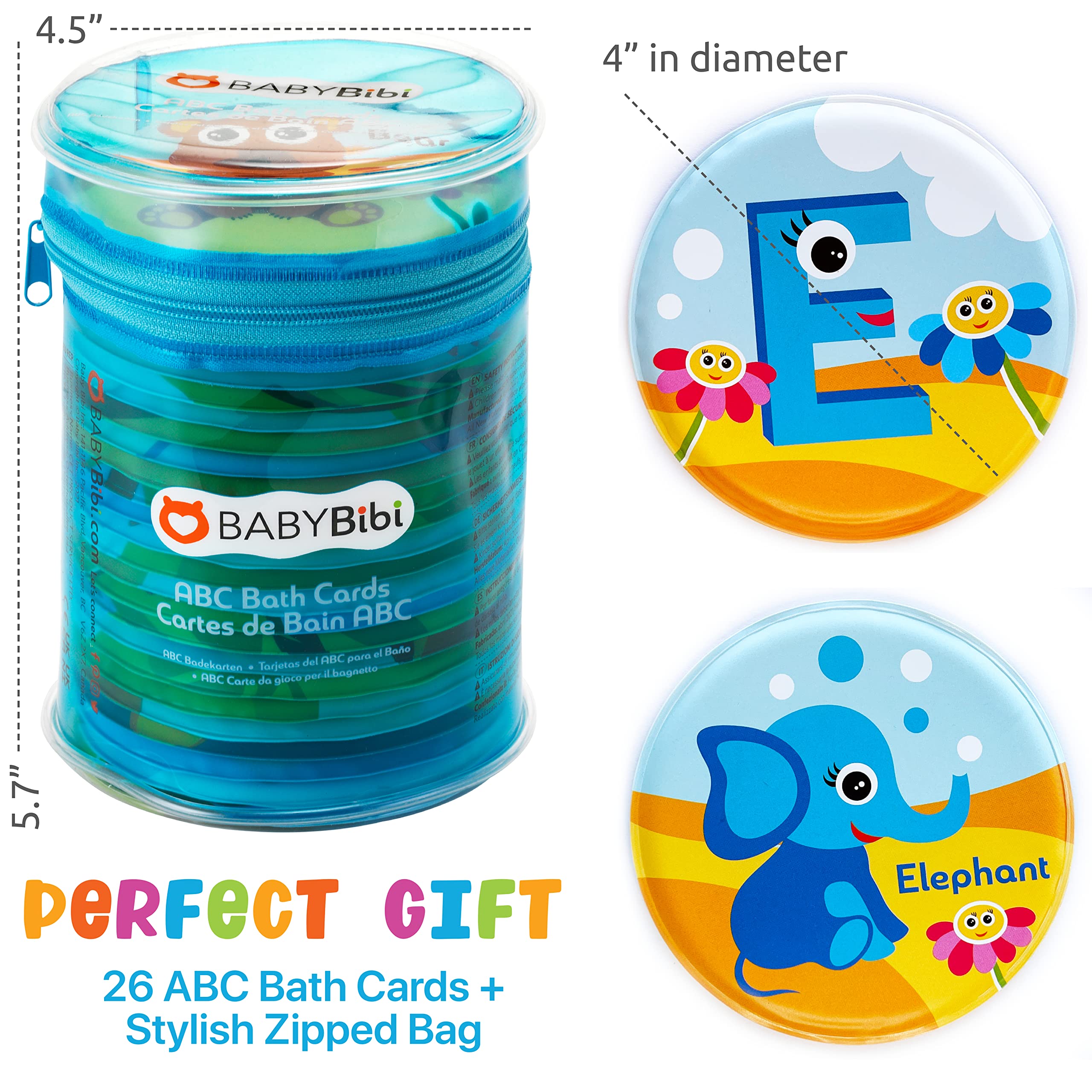 Alphabet Flash Cards for Bathtub - Preschool Learning Toddler