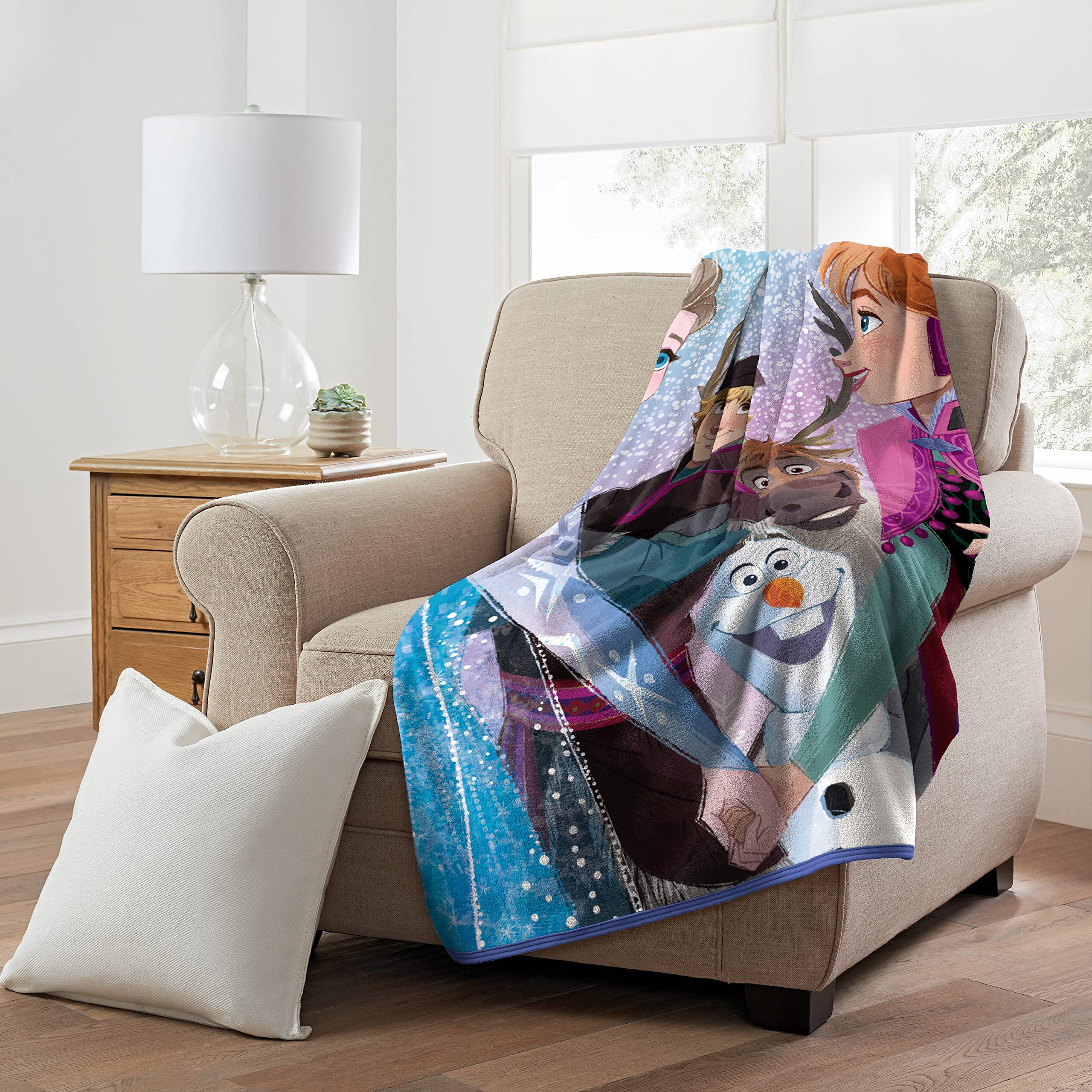 Frozen Micro Raschel Throw Blanket, 46" x 60", New Family