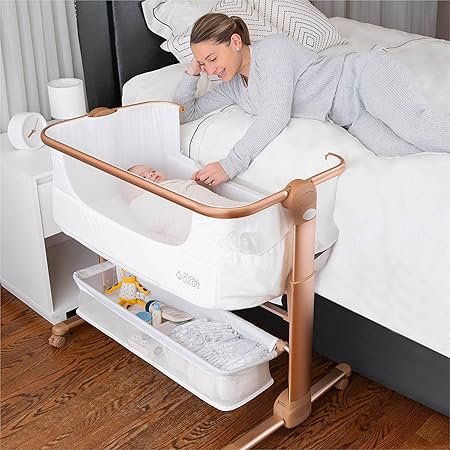 Baby Bassinet, Bedside Sleeper for Baby, Easy Folding Portable