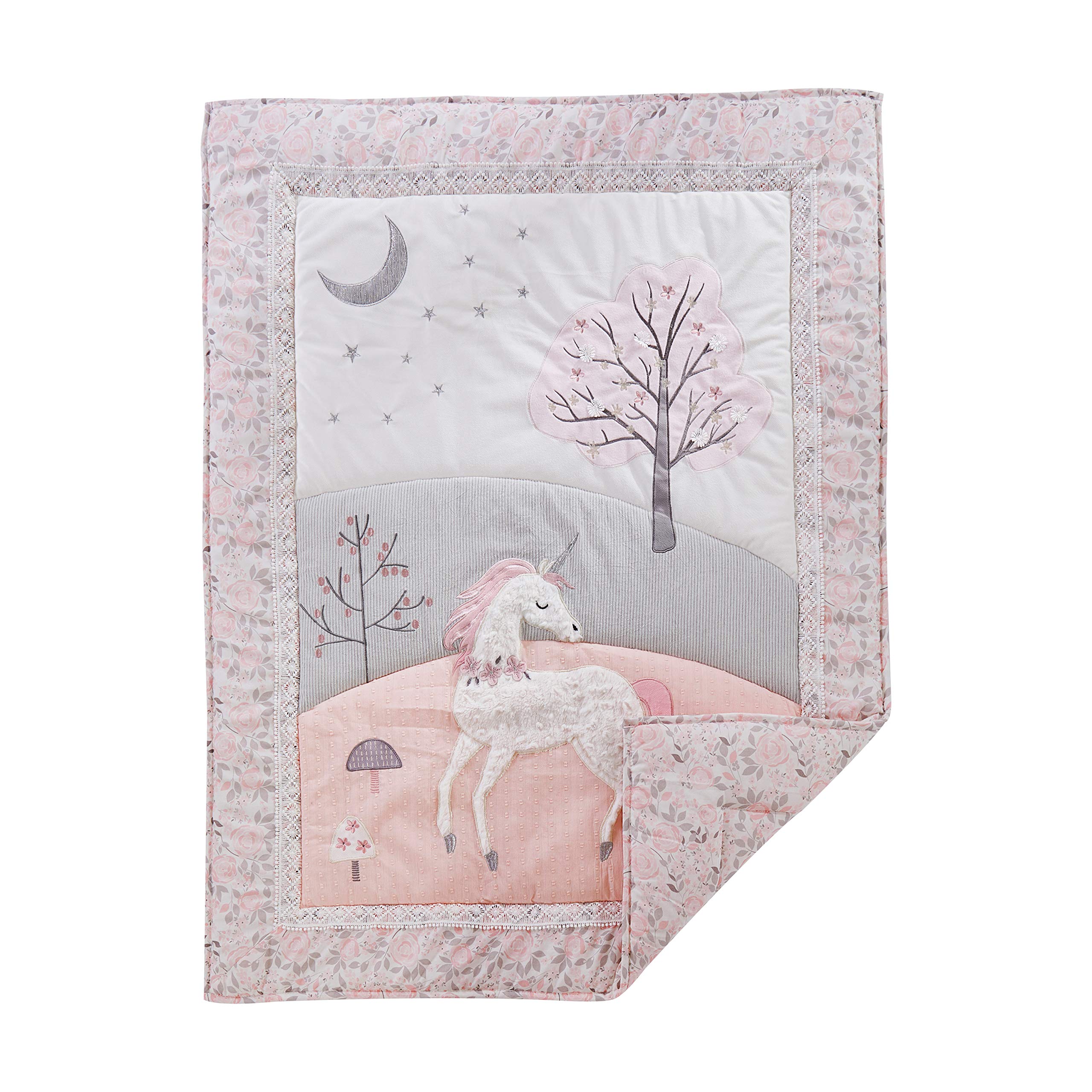 Colette Crib Bed Set - Baby Nursery Set - Grey Pink White
