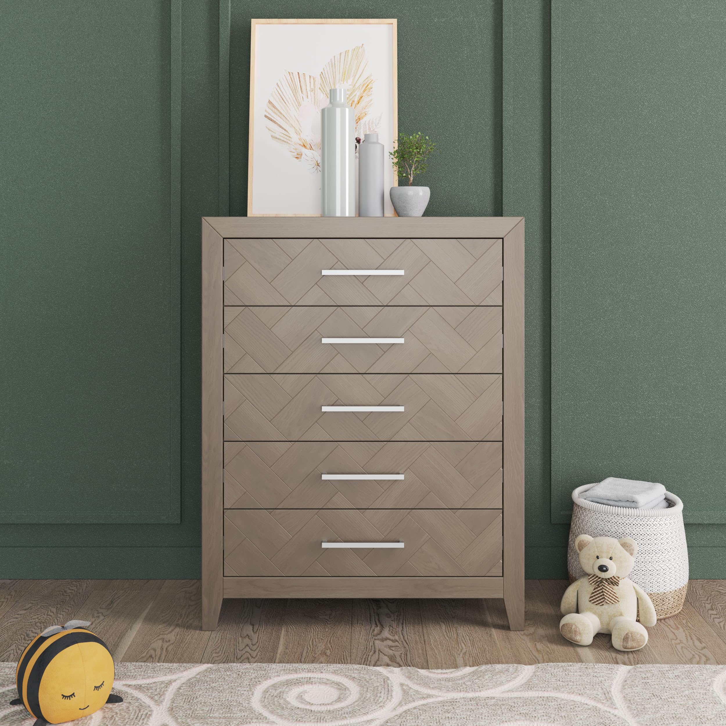 3-Piece Convertible Crib Nursery Furniture Set with Dresser and Chest