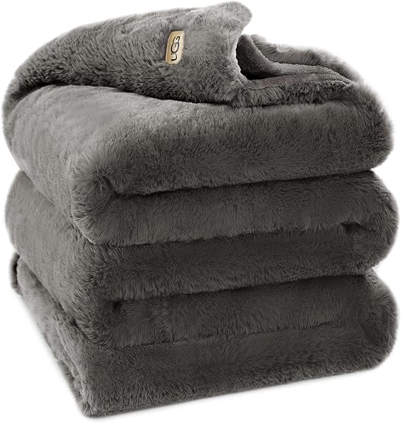 Euphoria Plush Faux Fur Throw Blanket Medium Weight Reversible Luxury Soft