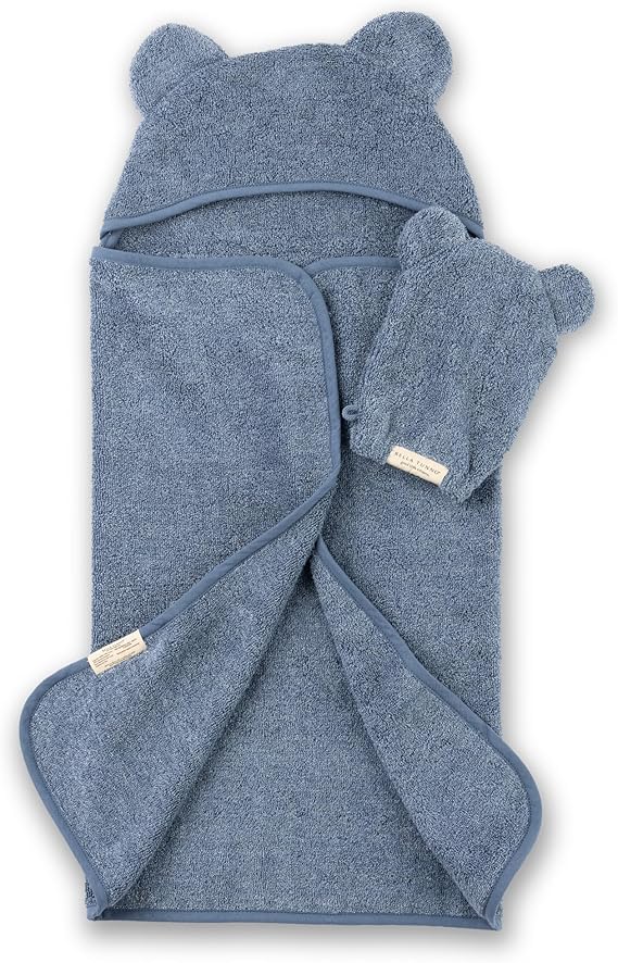 Baby Bath Towel and Wash Mitt Set – Soft Absorbent Hooded