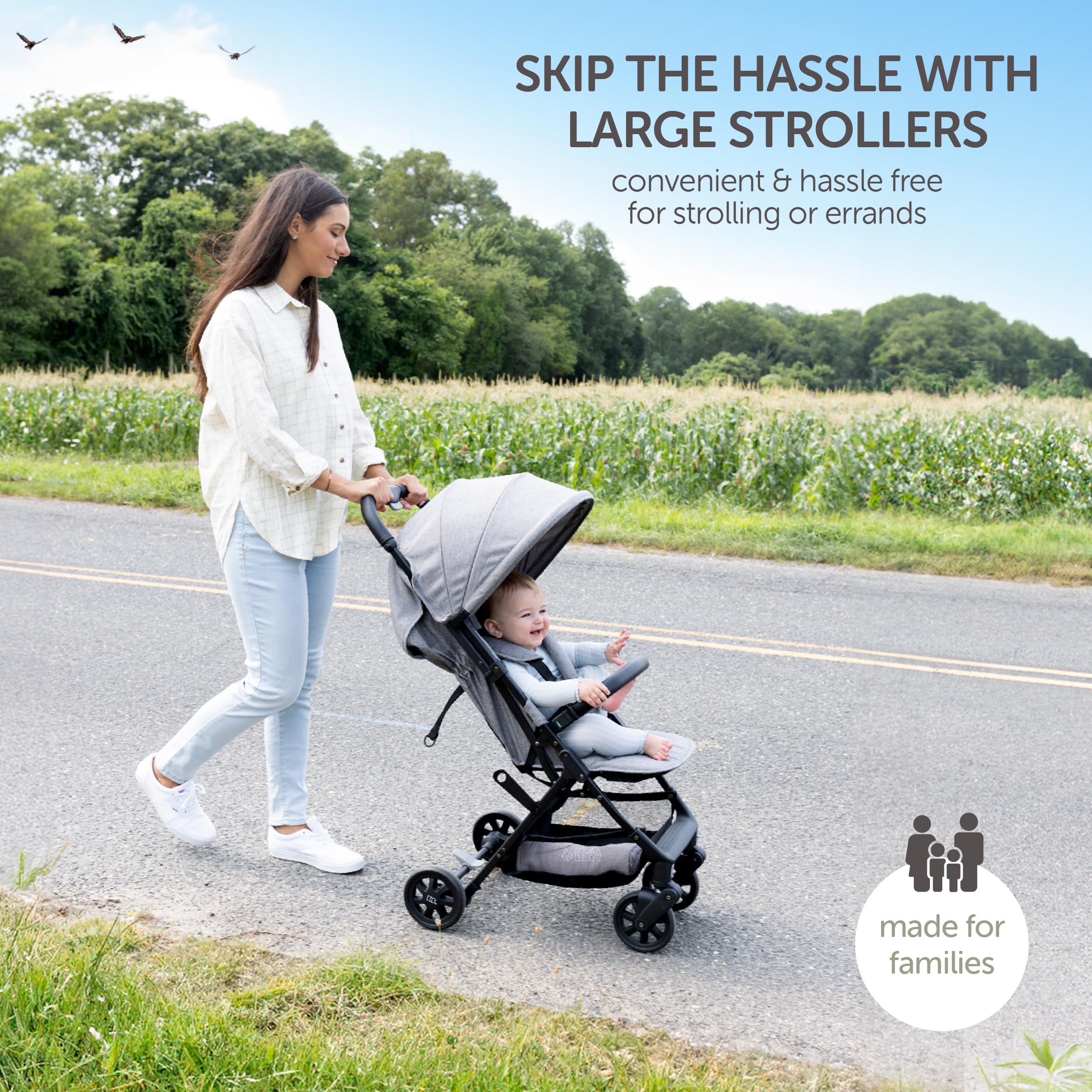Lightweight Travel Stroller for Baby & Toddlers - Easy Fold & Compact Stroller with Canopy