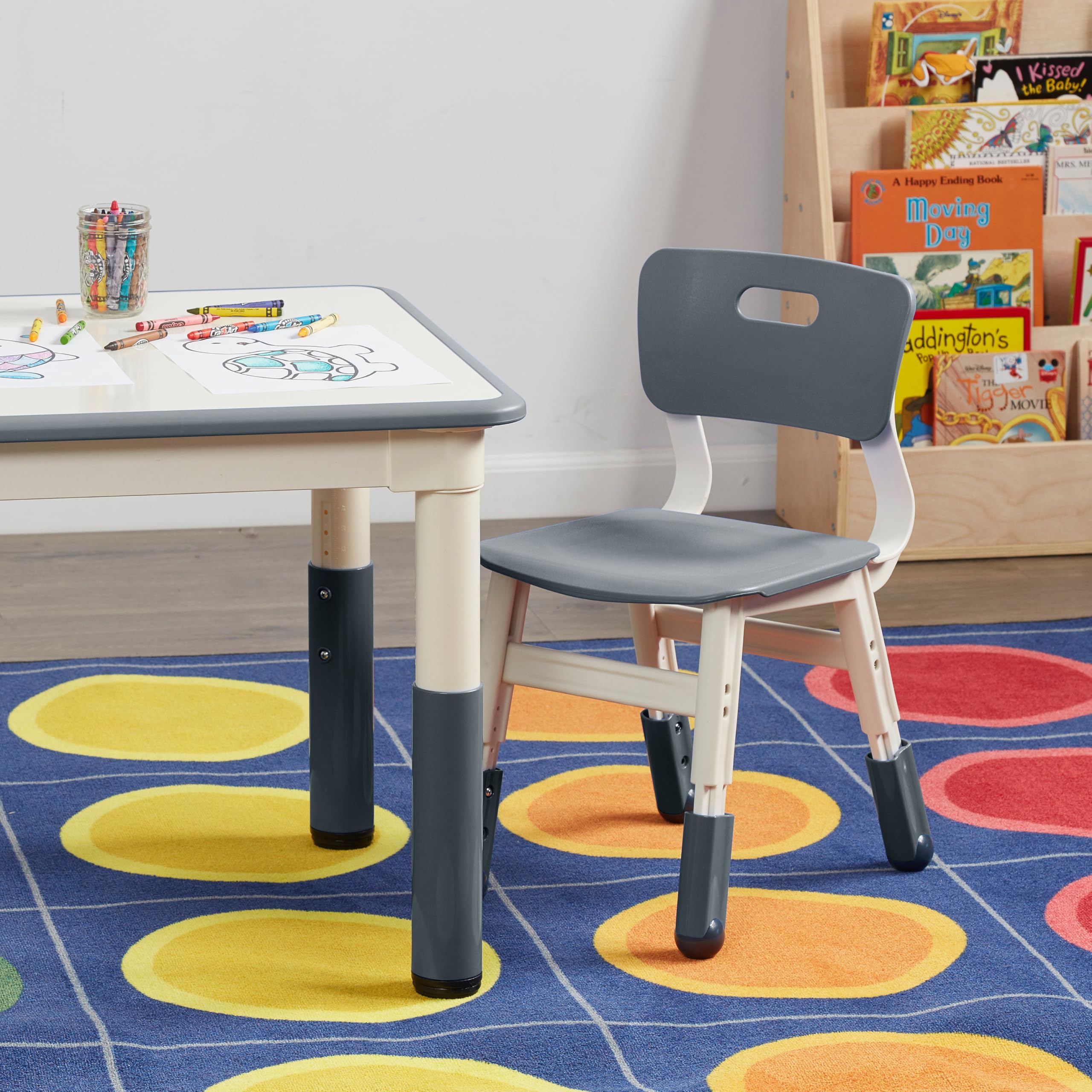 Adjustable Height Kids Chairs - Grey 2-Pack