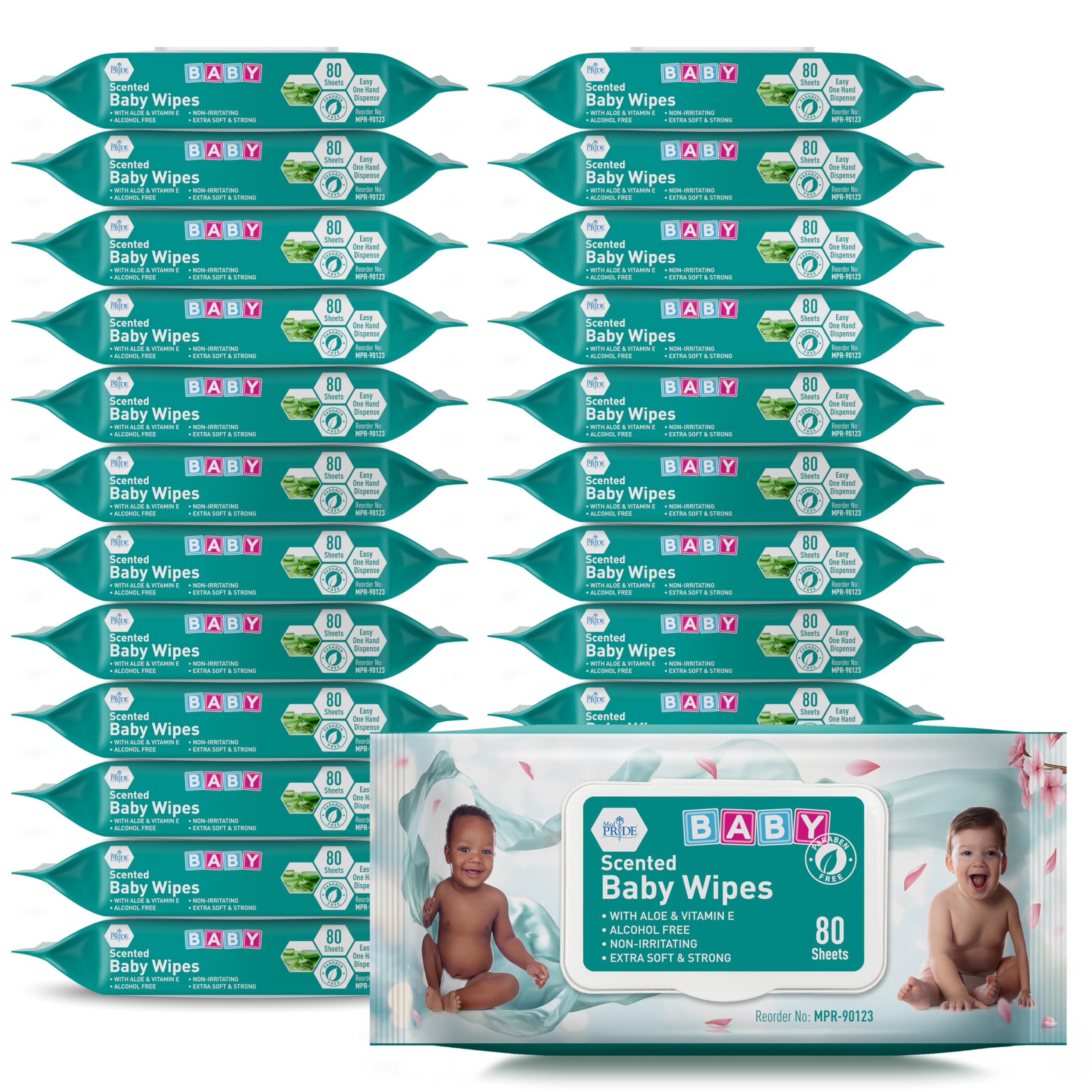 scented Baby Wipes Packs in Bulk, 24 Packs X 80 = 1920 Count