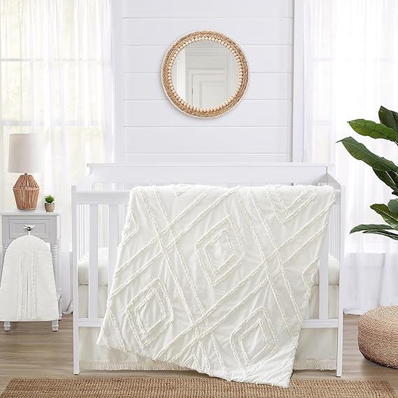 4-Piece Baby Crib Bedding Set (Boho Chic) for Boys or Girls