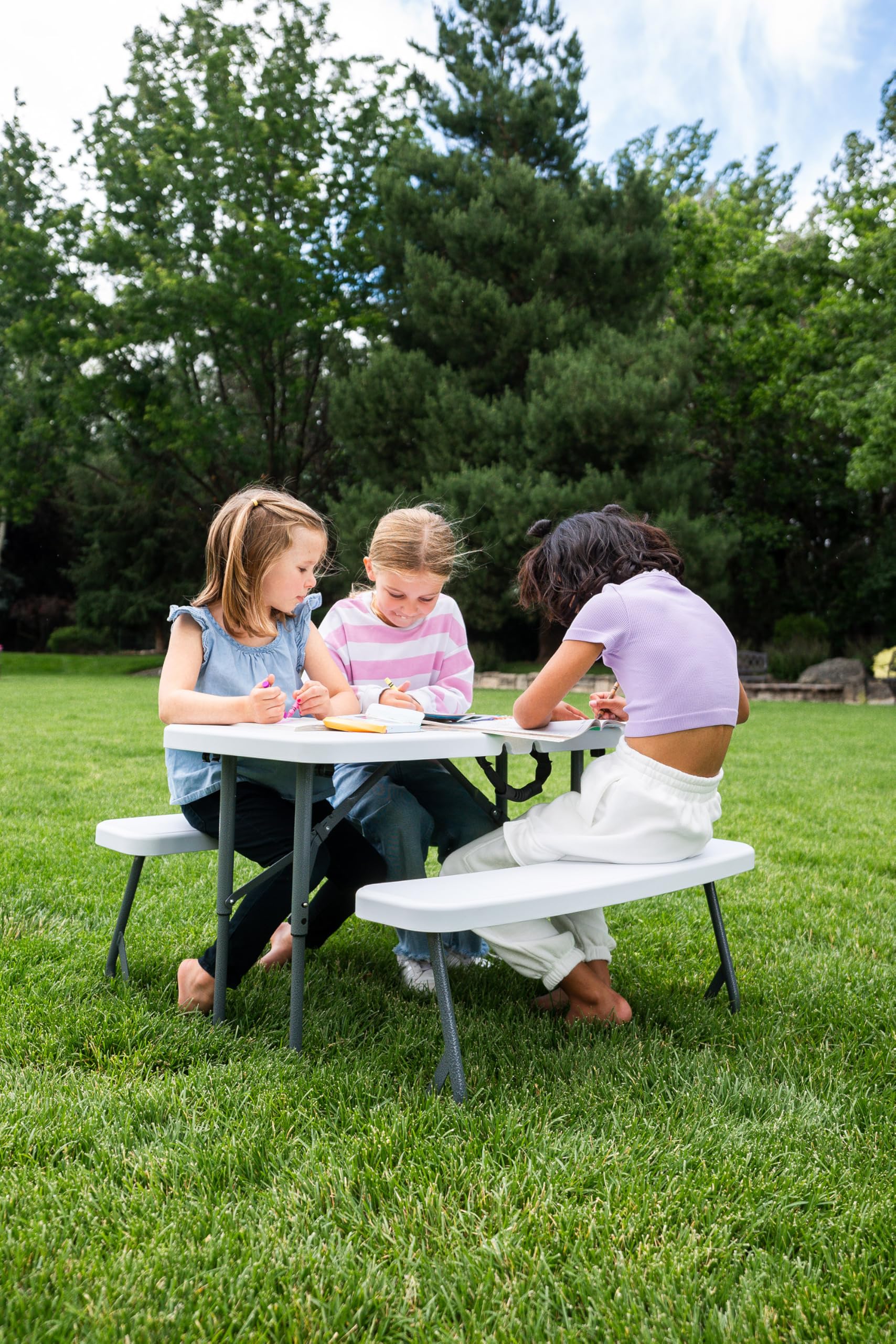 Compact Kids Picnic Table (G-940), White