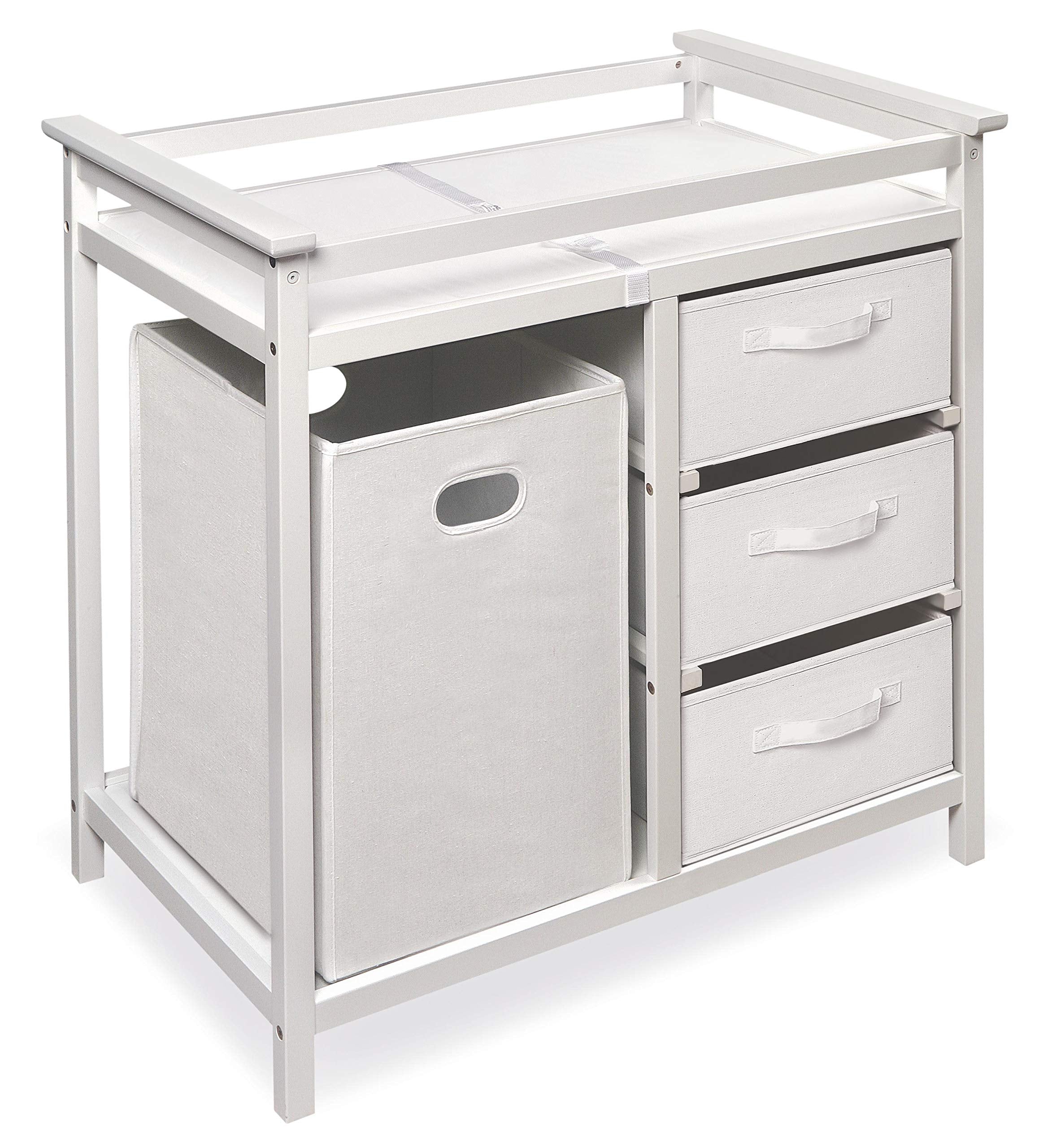 Modern Baby Changing Table with Storage Hamper and Drawers