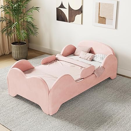 Toddler Bed, Toddler Flood Bed with Extra Safety Broad