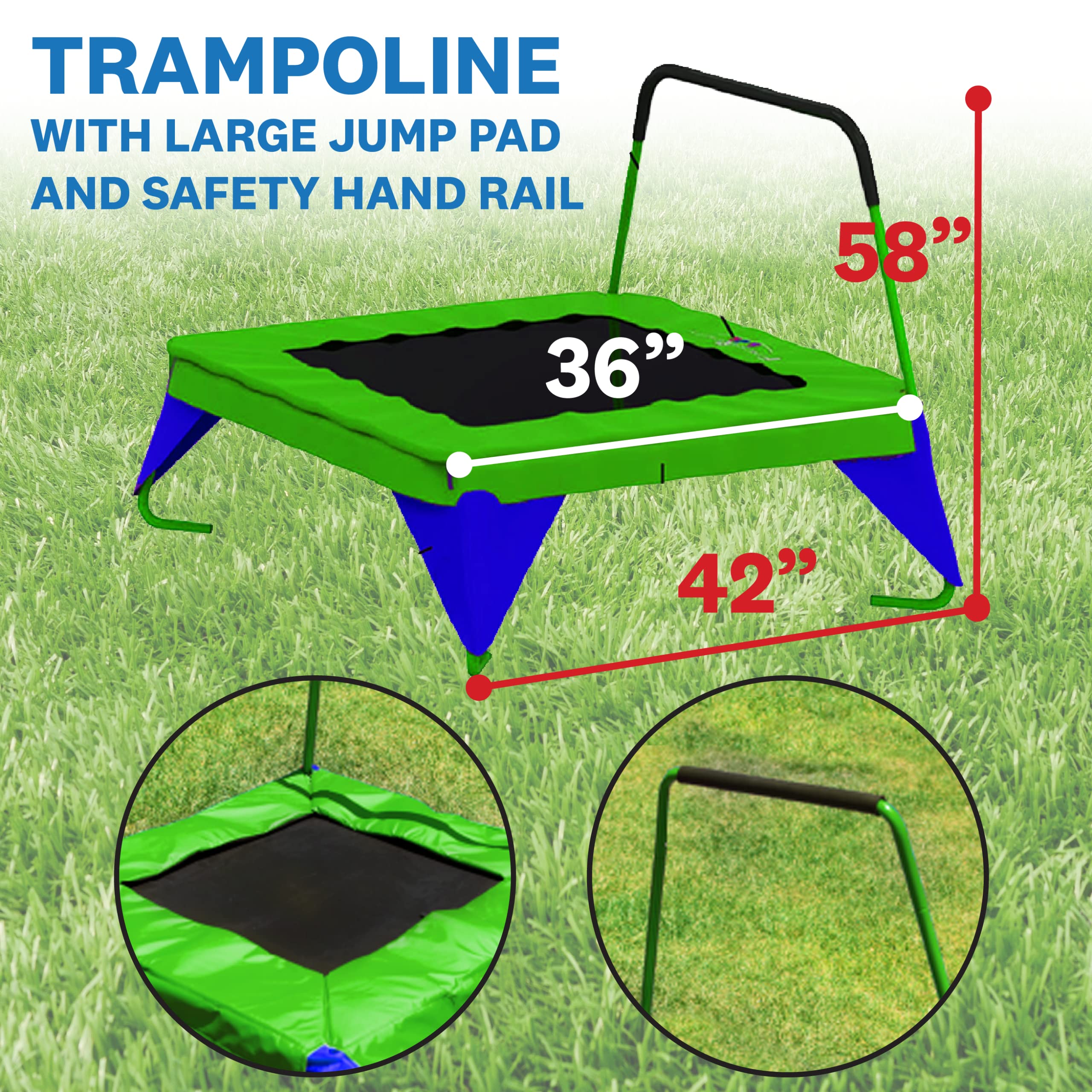 8-Station Outdoor Playground Set with Swing Slide Trampoline