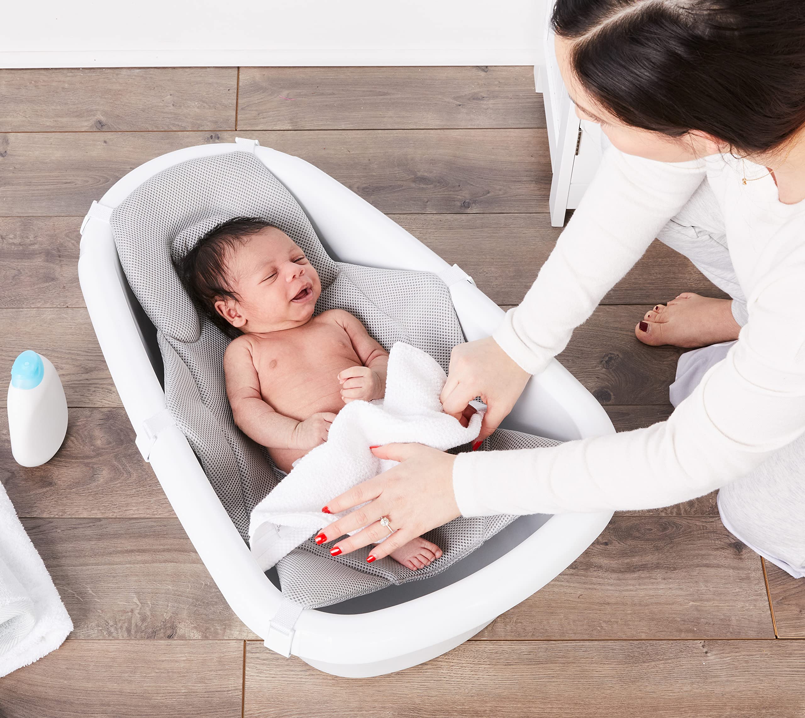 3-in-1 Adjustable Infant Bath Tub with Mesh Sling