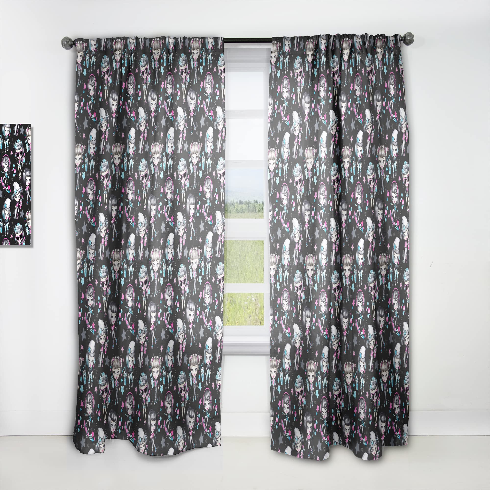 Curtains 'Fashion Teenagers Glamorous & Sport Girls' Curtains for Bedroom