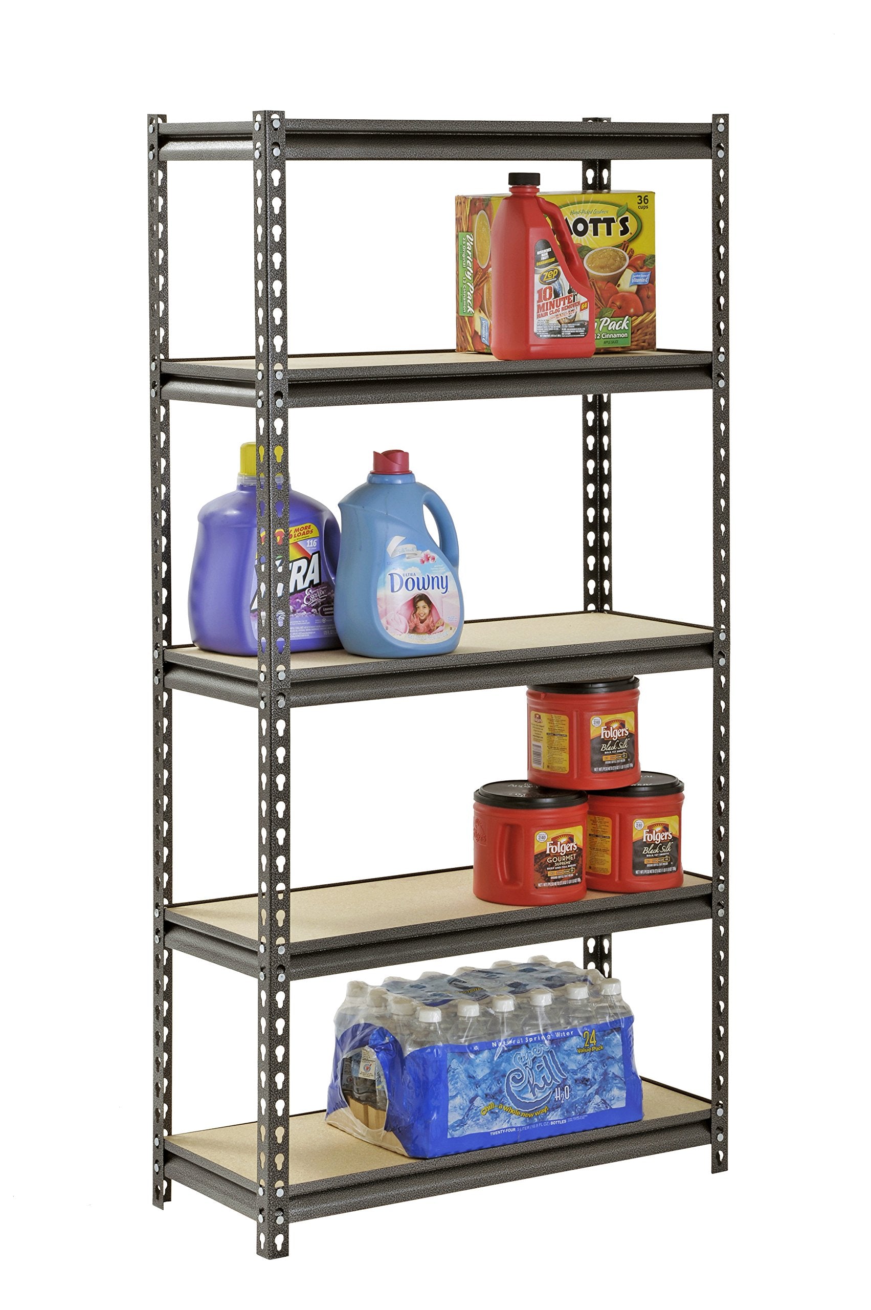 UR301260PB5P-SV Silver Vein Steel Storage Rack, 5 Adjustable Shelves