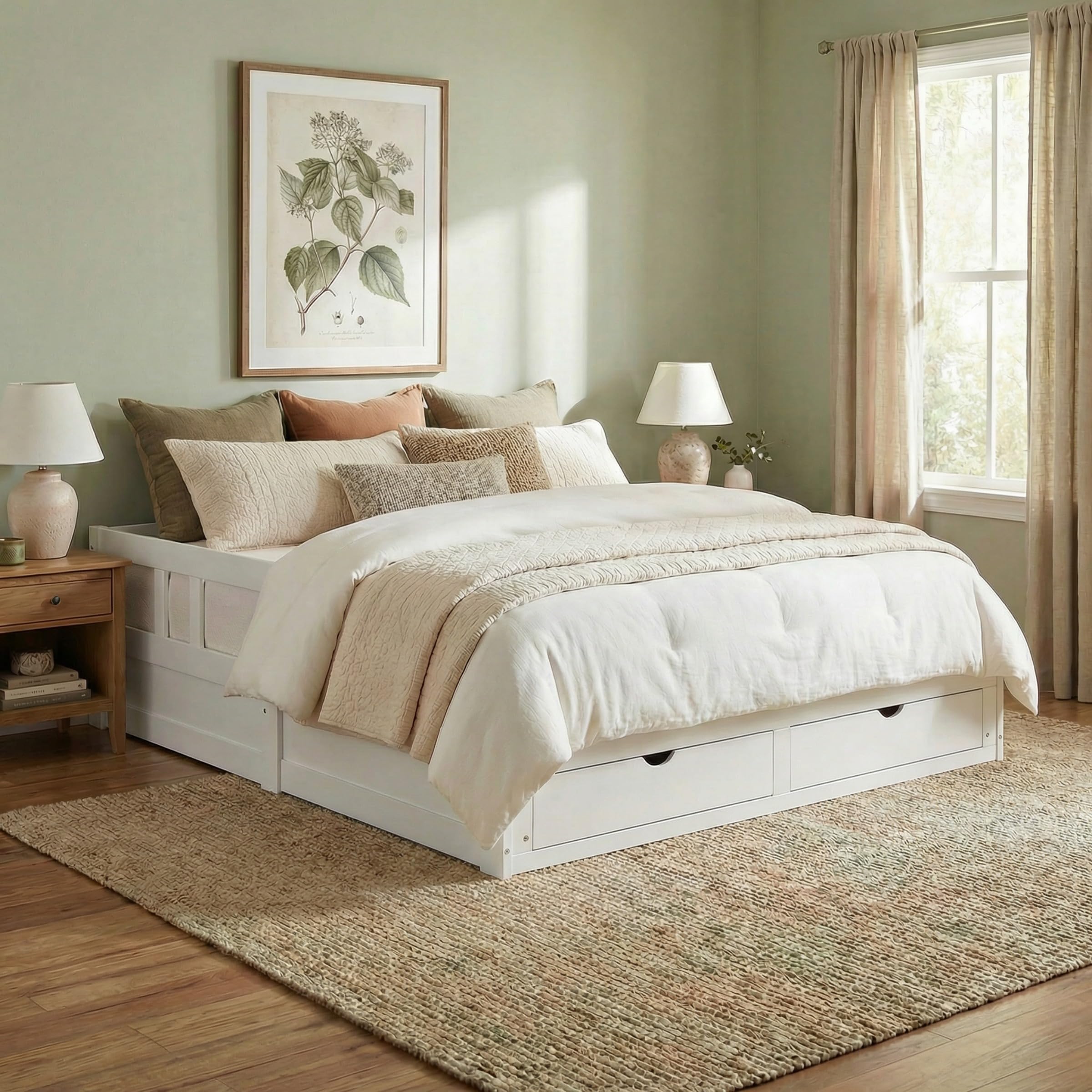 Convertible Twin to King Daybed with Trundle and Storage