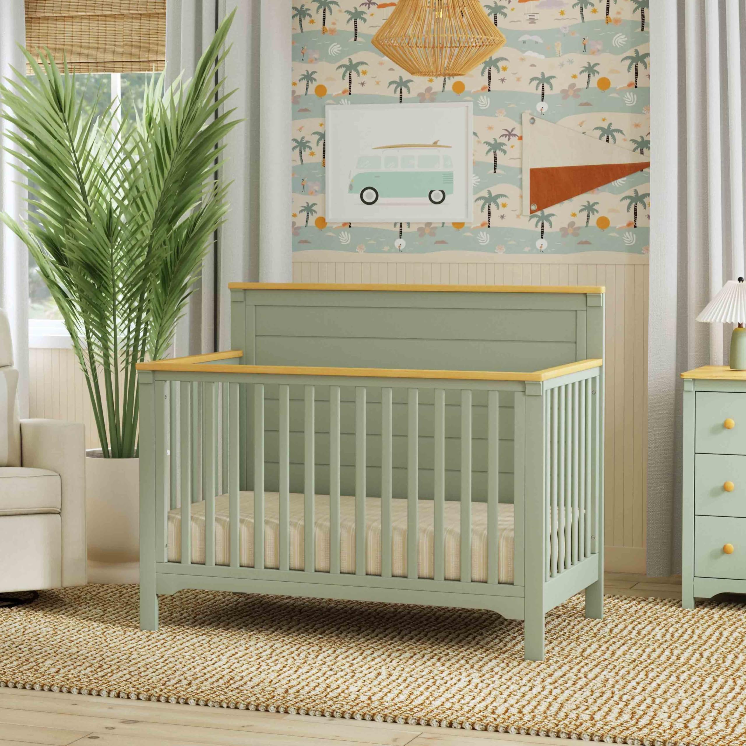 4-in-1 Convertible Baby Crib with Adjustable Heights