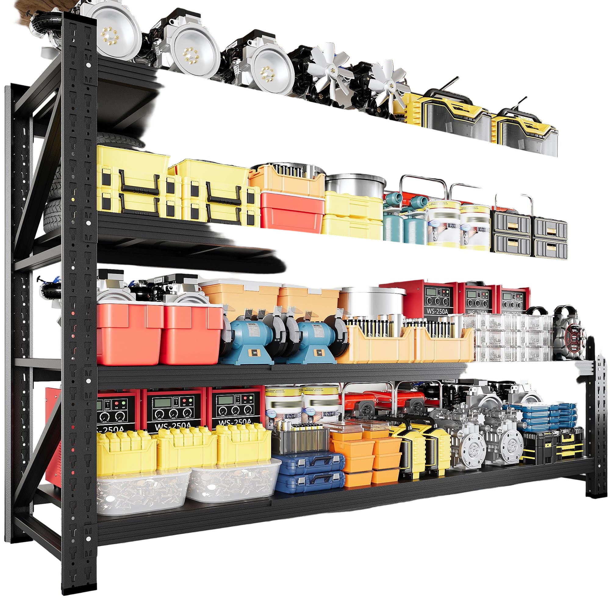 5000LBS Storage Shelves, 71" W Heavy Duty Garage Shelving Unit