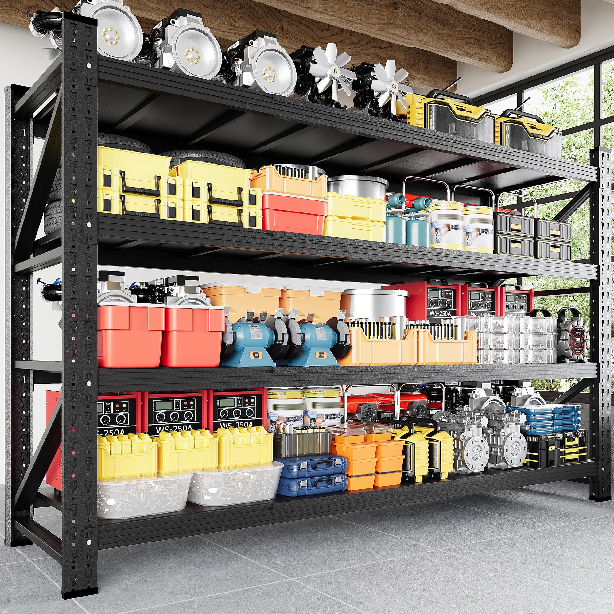 Heavy Duty Garage Storage Shelving Unit 4-Tier Adjustable Metal Shelves