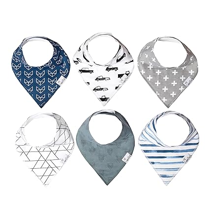 6 Pack Soft Cotton Baby Bibs for Drooling and Teething