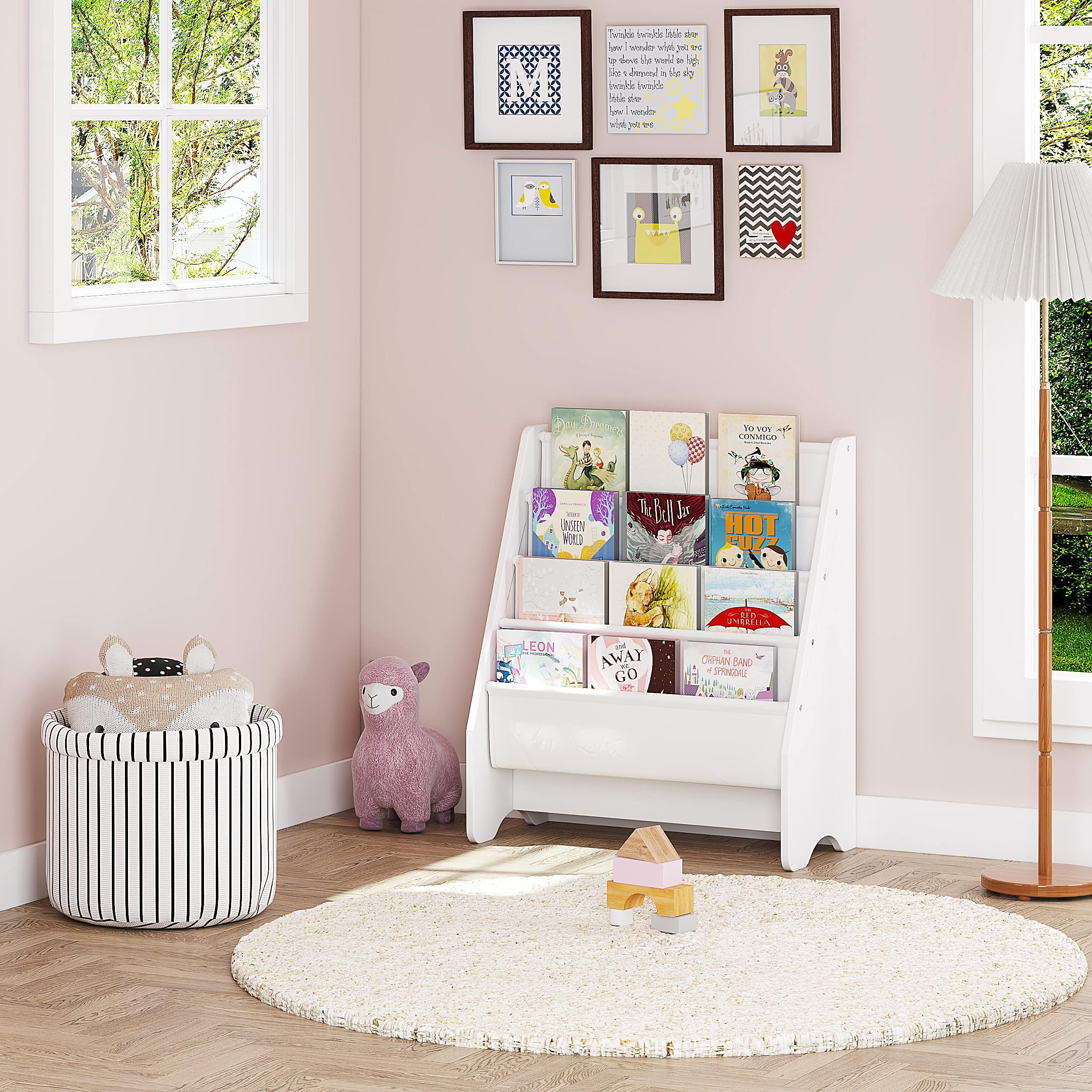4-Tier Kids Bookshelf Storage Organizer