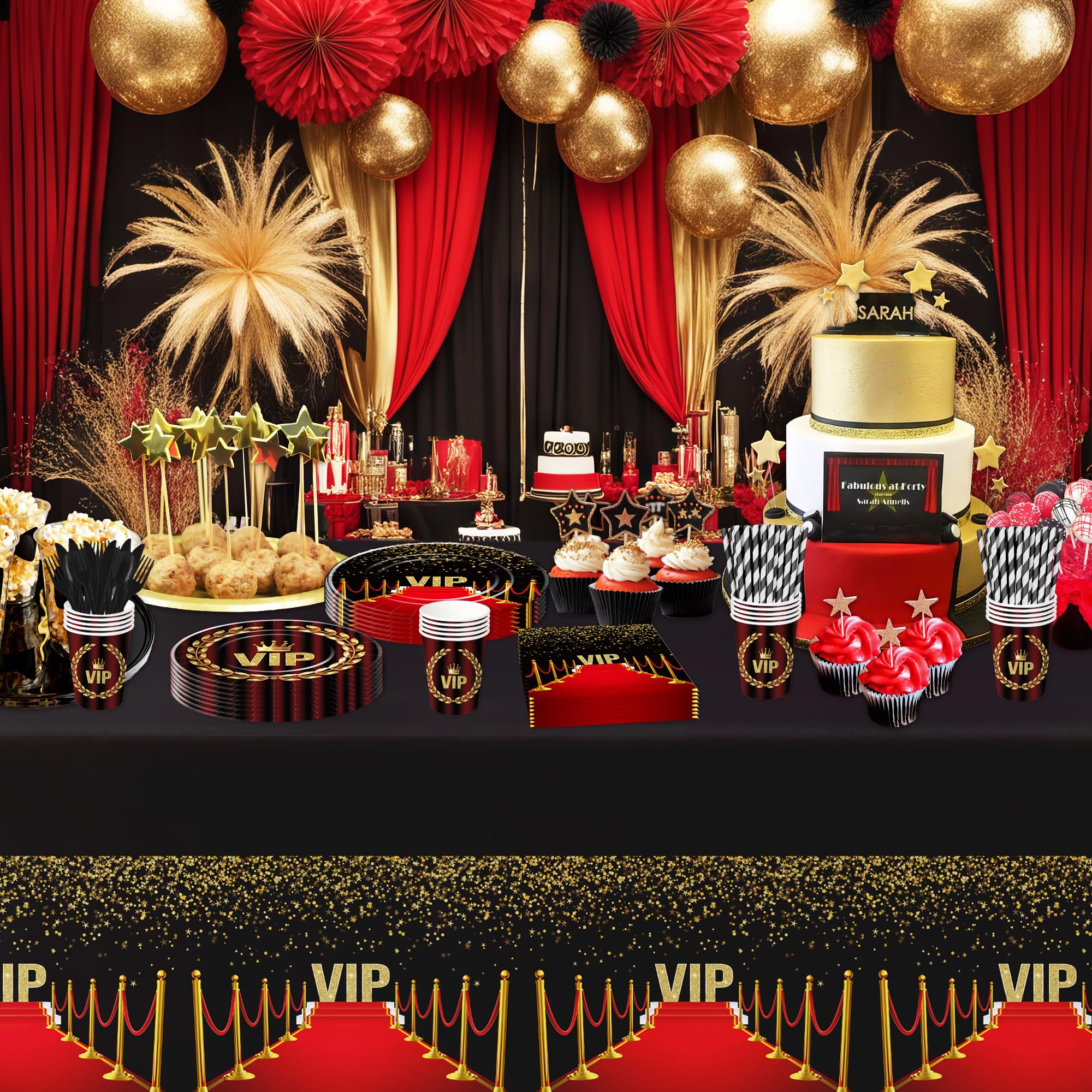VIP Party Decorations Tableware - Movie Star Red Carpet Birthday Party