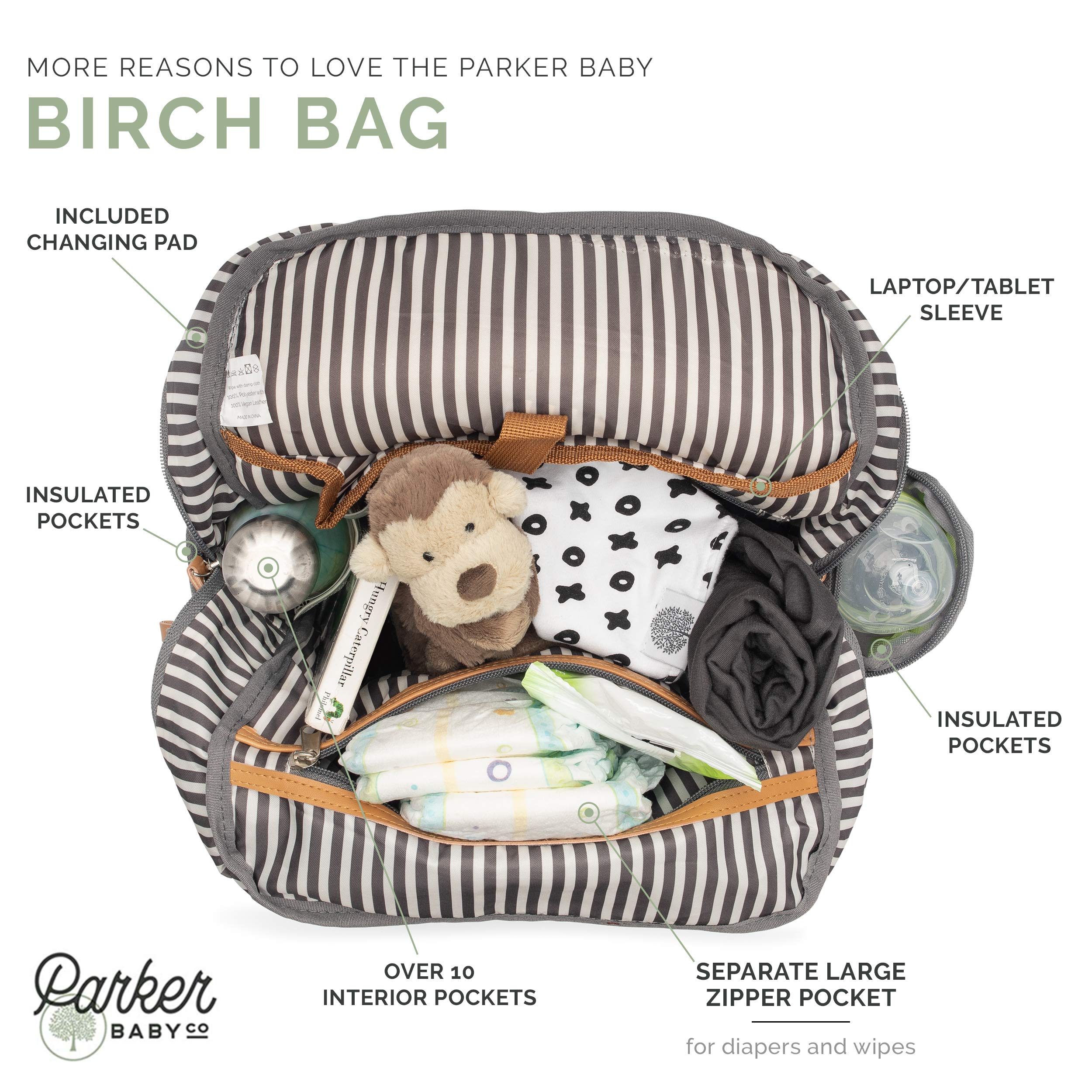 Baby Diaper Backpack - Large Diaper Bag with Insulated Pockets
