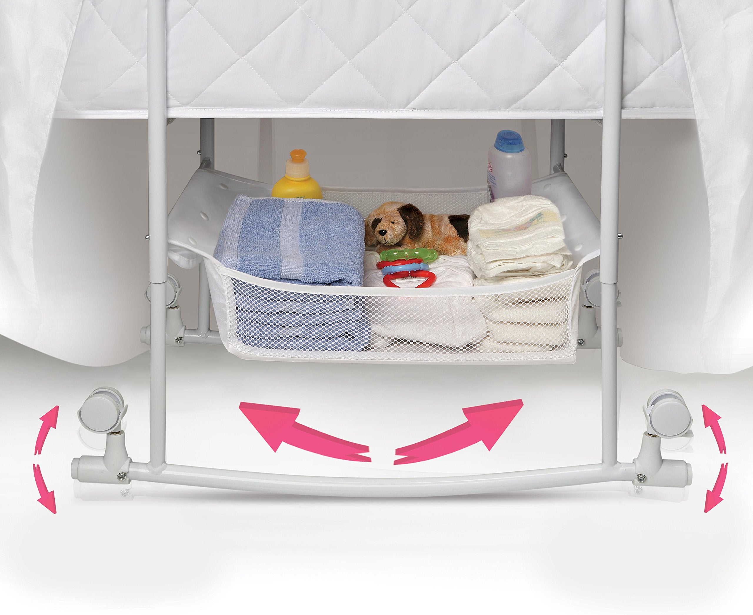 Rocking Baby Bassinet with Canopy and Storage