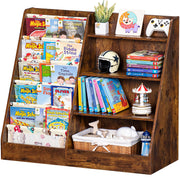 Tier Kids Bookshelf and Storage Organizer, Five Layer Sling Children Bookcase