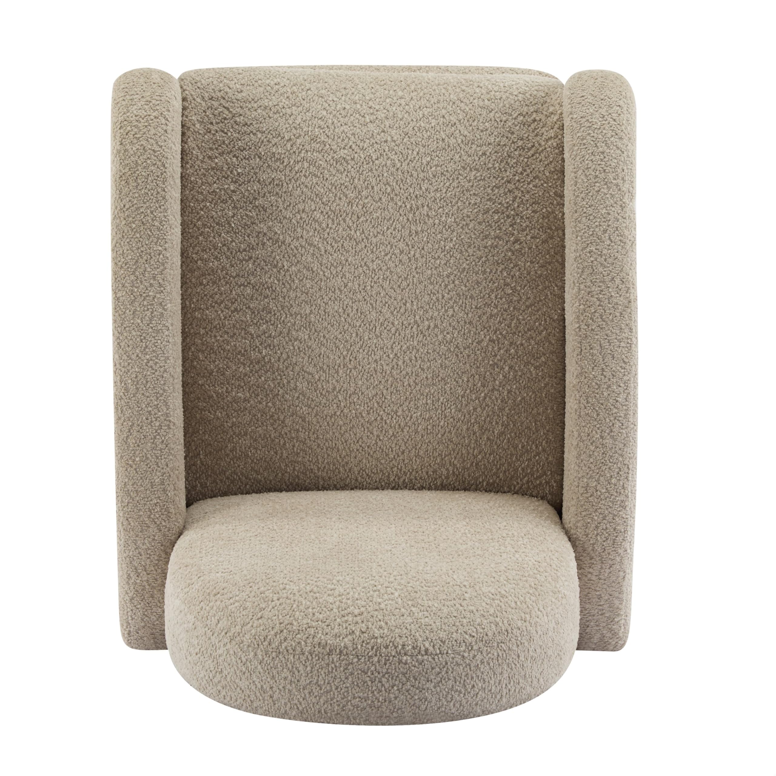 Swivel Glider Recliner Chair for Nursery with Boucle Upholstery