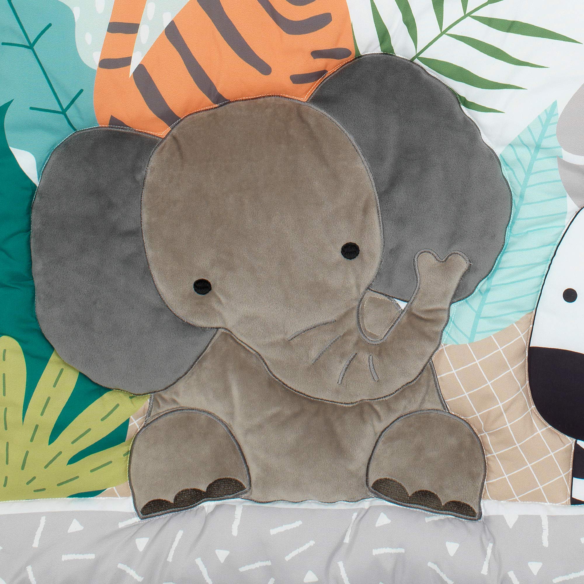 Jungle Animal 3-Piece Crib Bedding Set - Quilt, Fitted Sheet & Skirt
