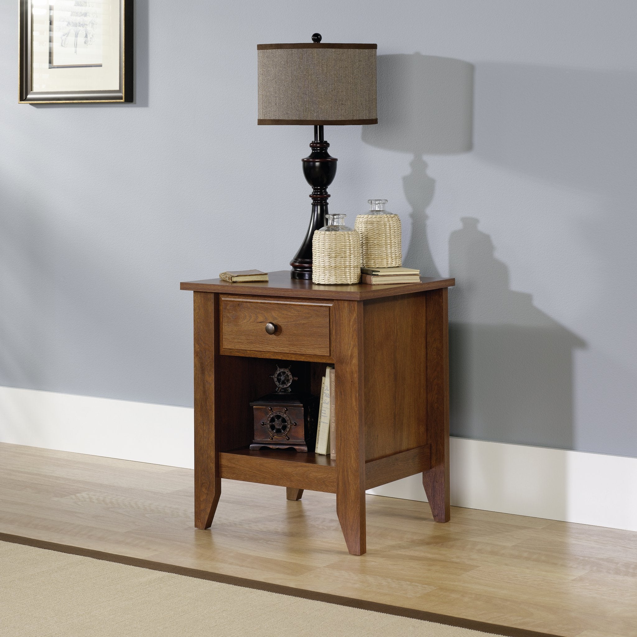 Nightstand with Drawer and Shelf