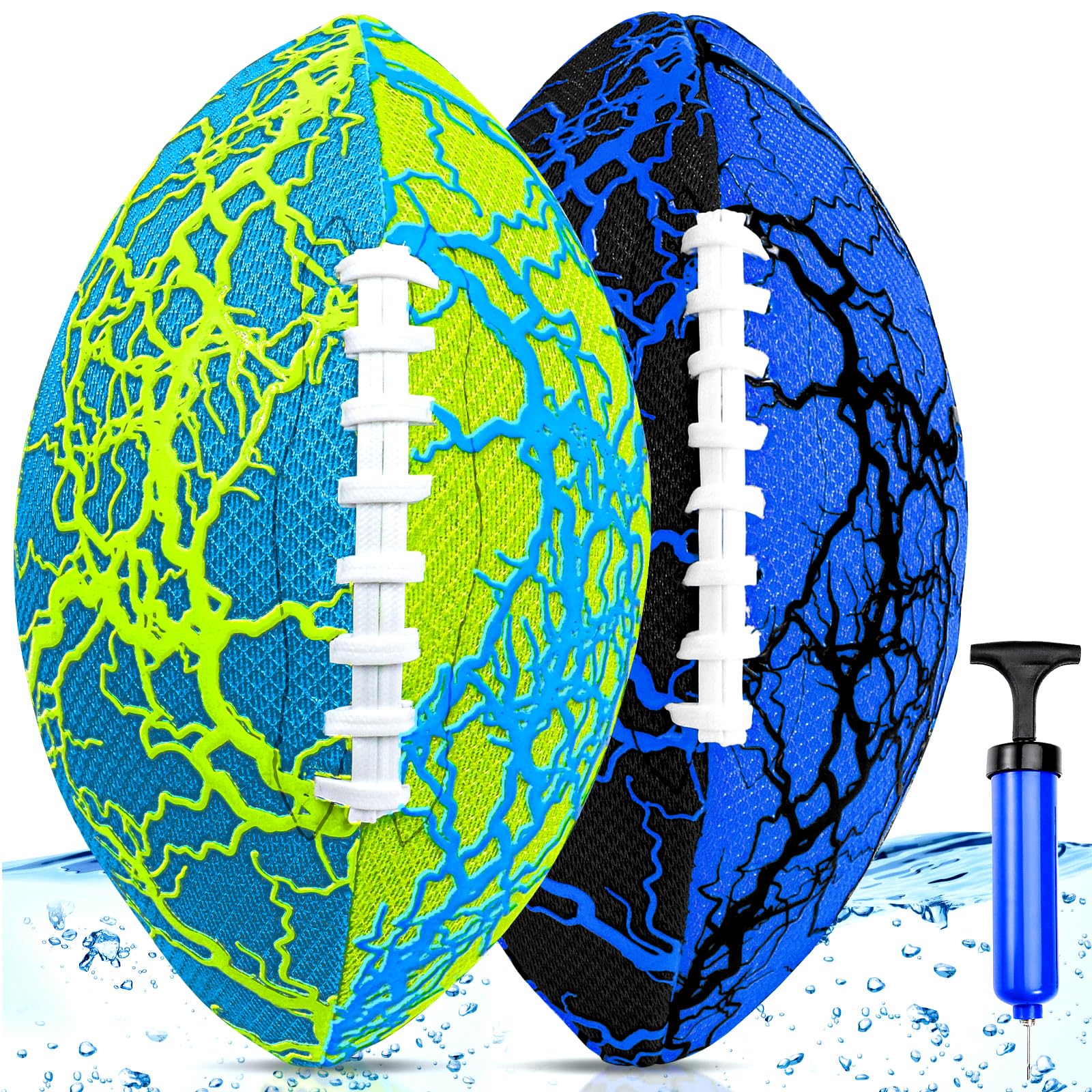 Pool Beach Water Football - 2 Pack Waterproof Football Strong Grip Fun Pool Toys Games