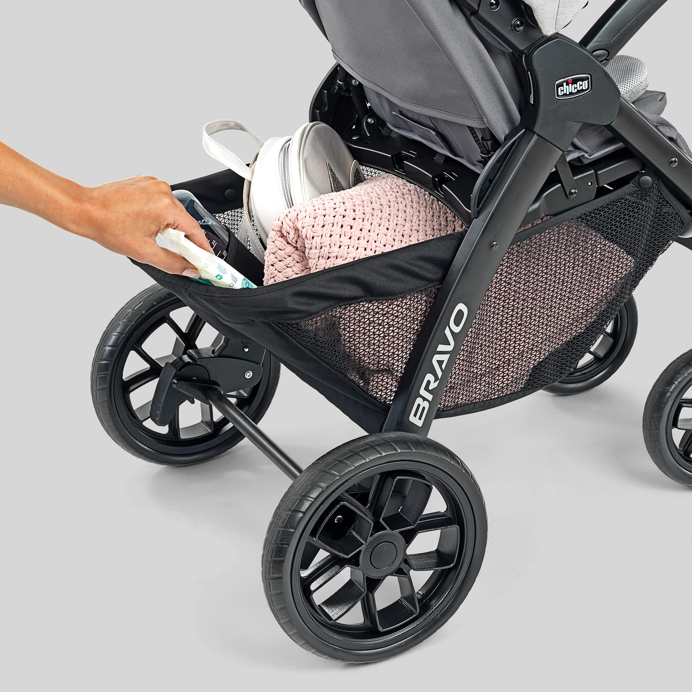 Bravo LE Trio Travel System, Bravo LE Quick-Fold Stroller with KeyFit 30 Zip Infant Car Seat