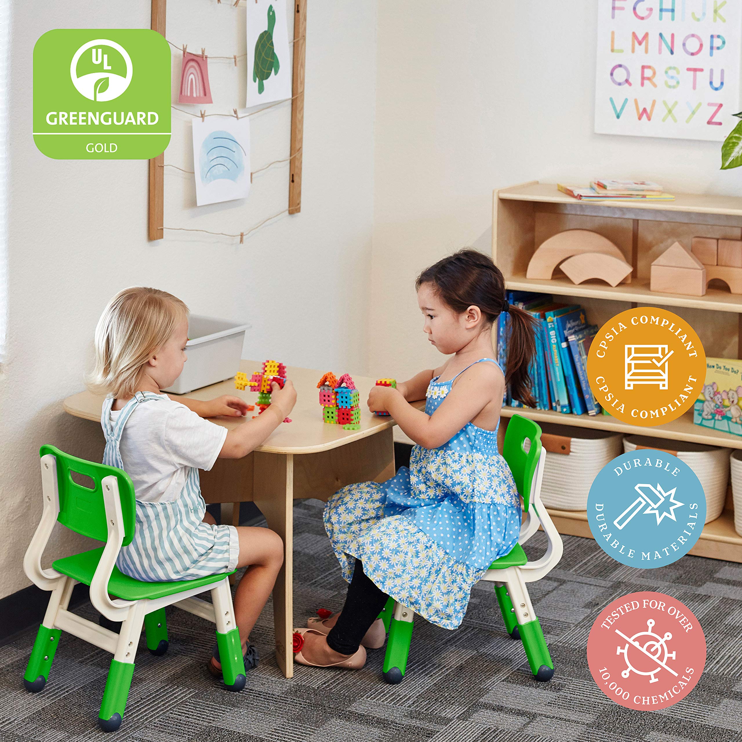 Adjustable Kids Chairs with Back Support, 2-Pack