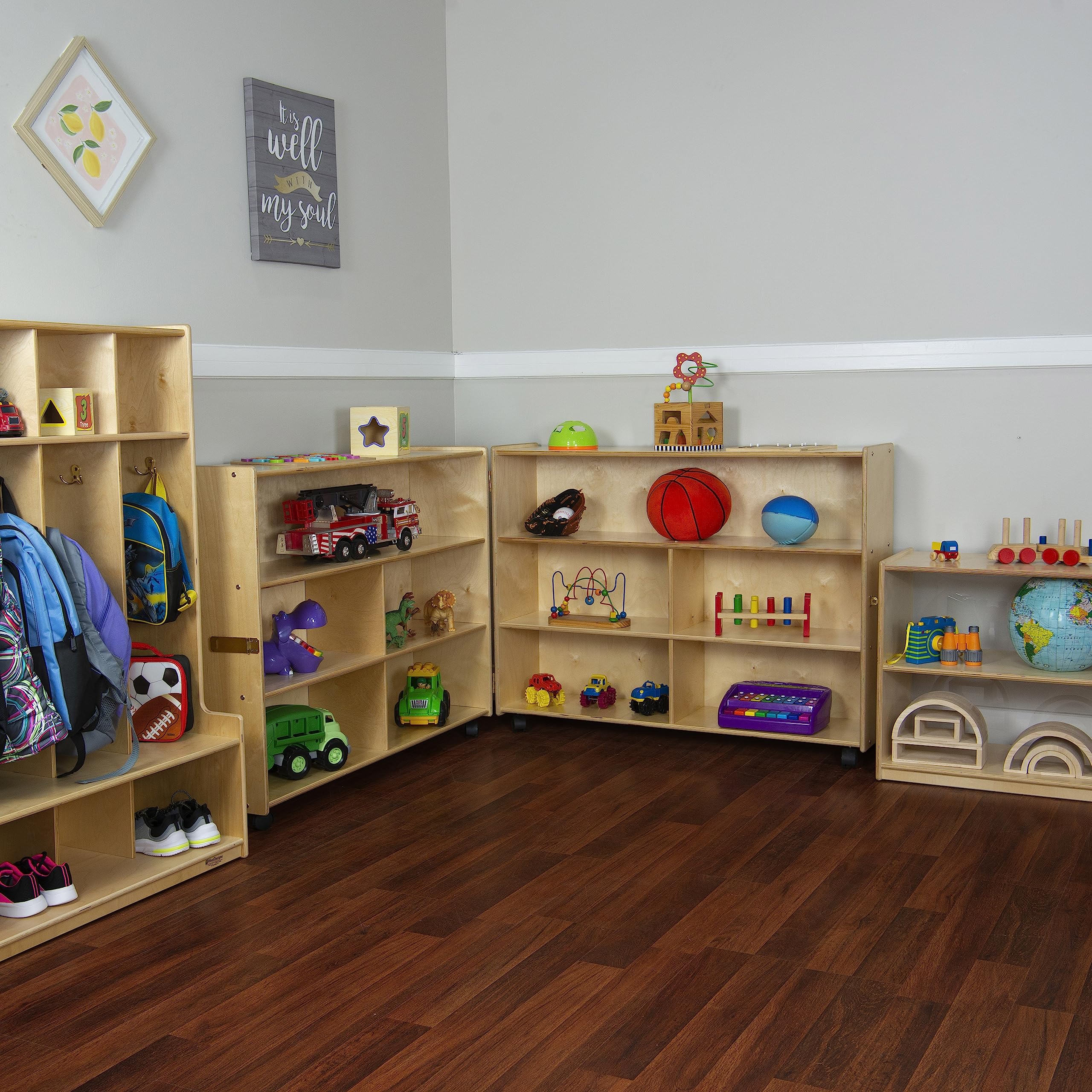 Large Folding Mobile Storage Organizer with Rolling Casters