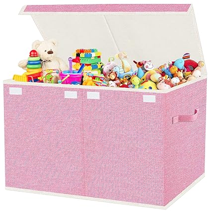 Collapsible Toy Storage Bin with Lid, 82L Large Capacity