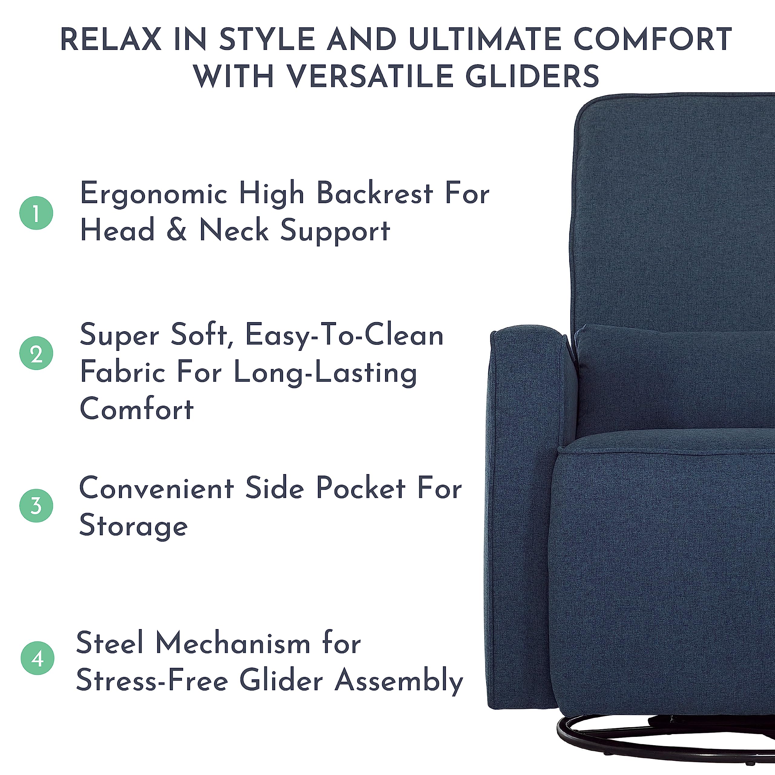 Upholstered Swivel Glider Chair for Nursery