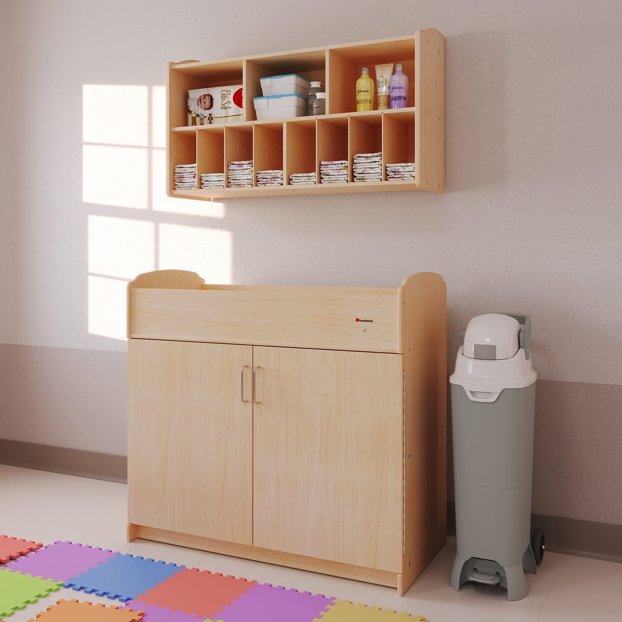 Serenity Daycare Changing Table with Storage Cubbies