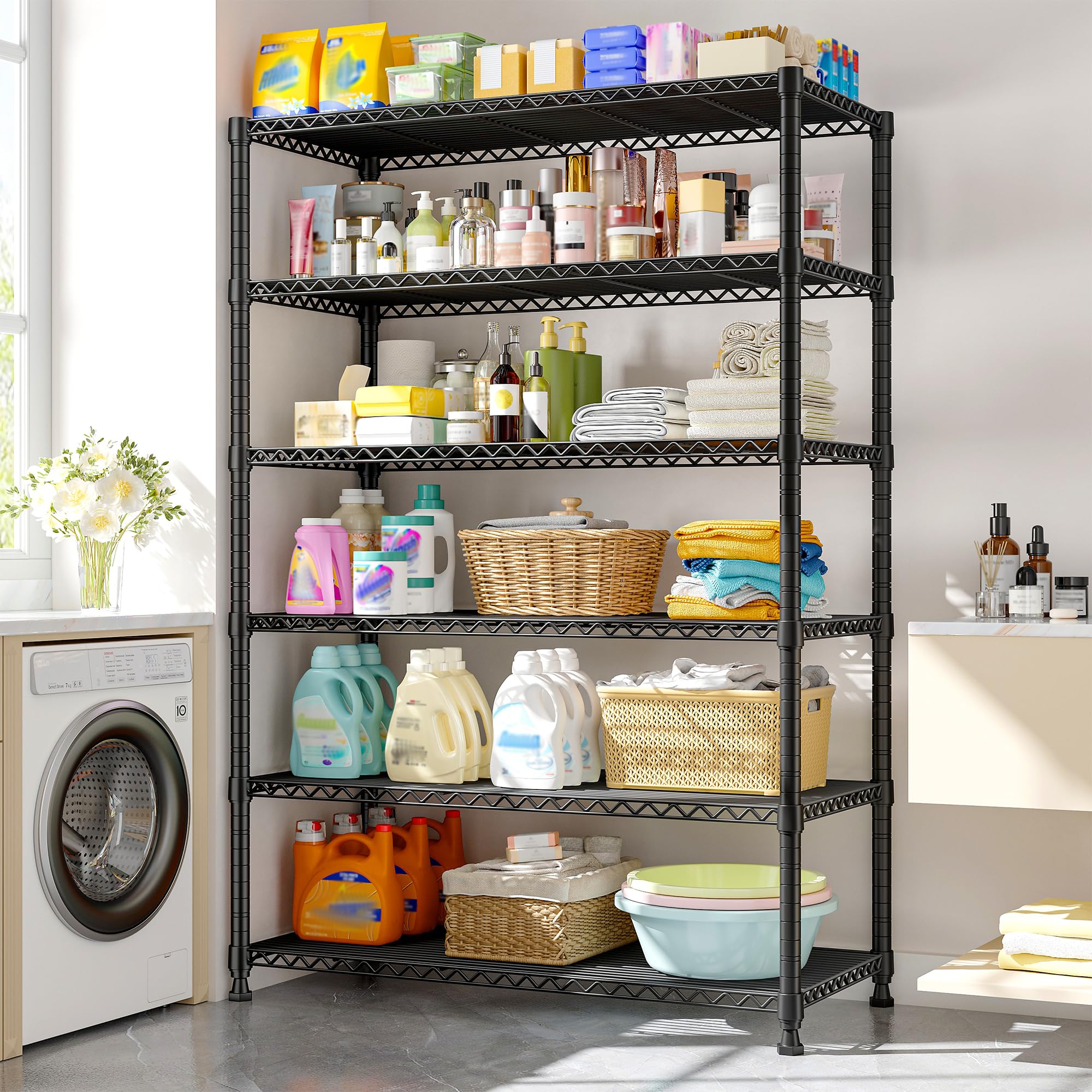 6-Tier Heavy Duty Metal Wire Shelving Unit
