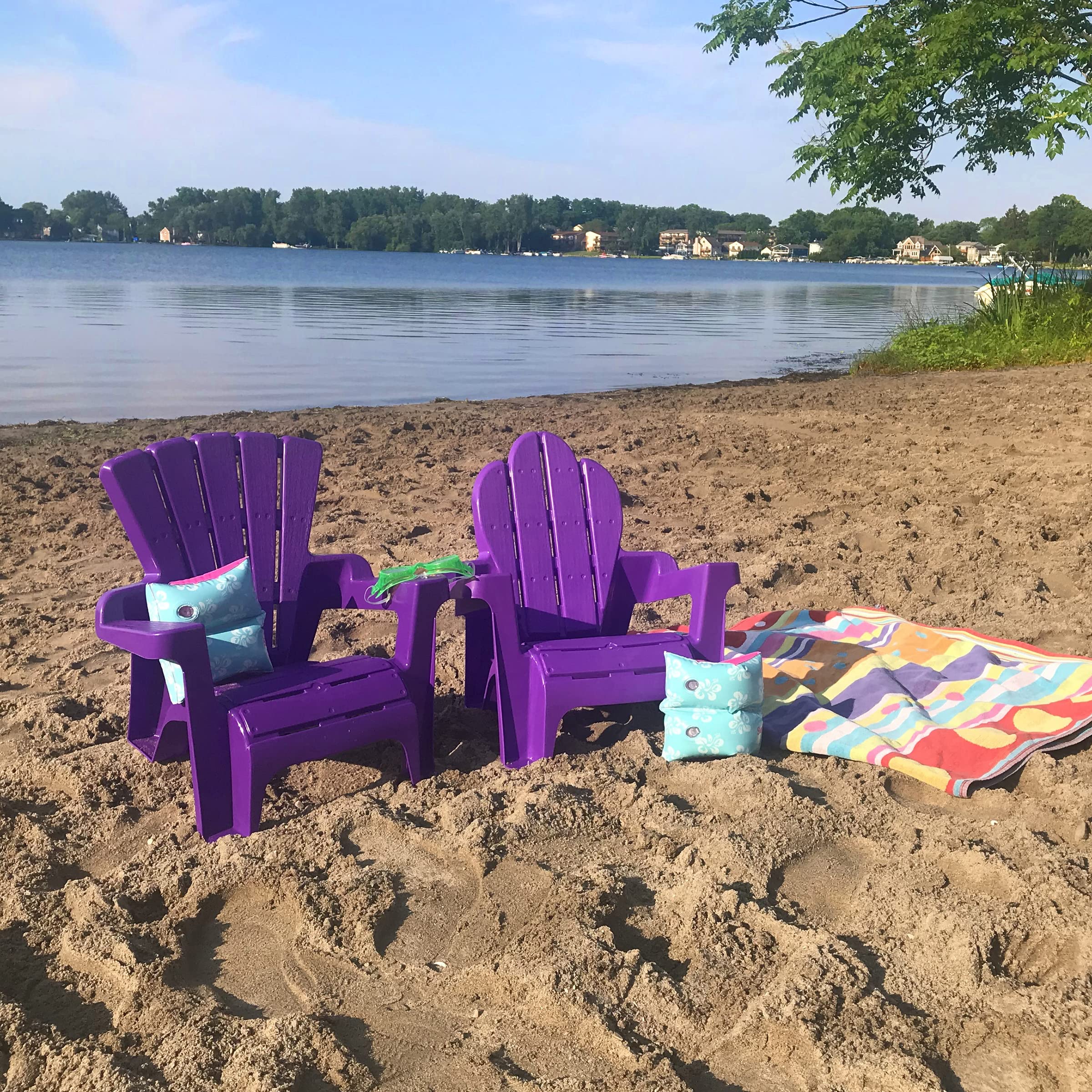Kids’ Adirondack (2-Pack, Purple), Stackable, Outdoor, Beach, Lawn, Indoor