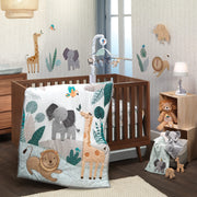 Jungle Friends 5-Piece Safari Animals Nursery Baby Crib Bedding Set