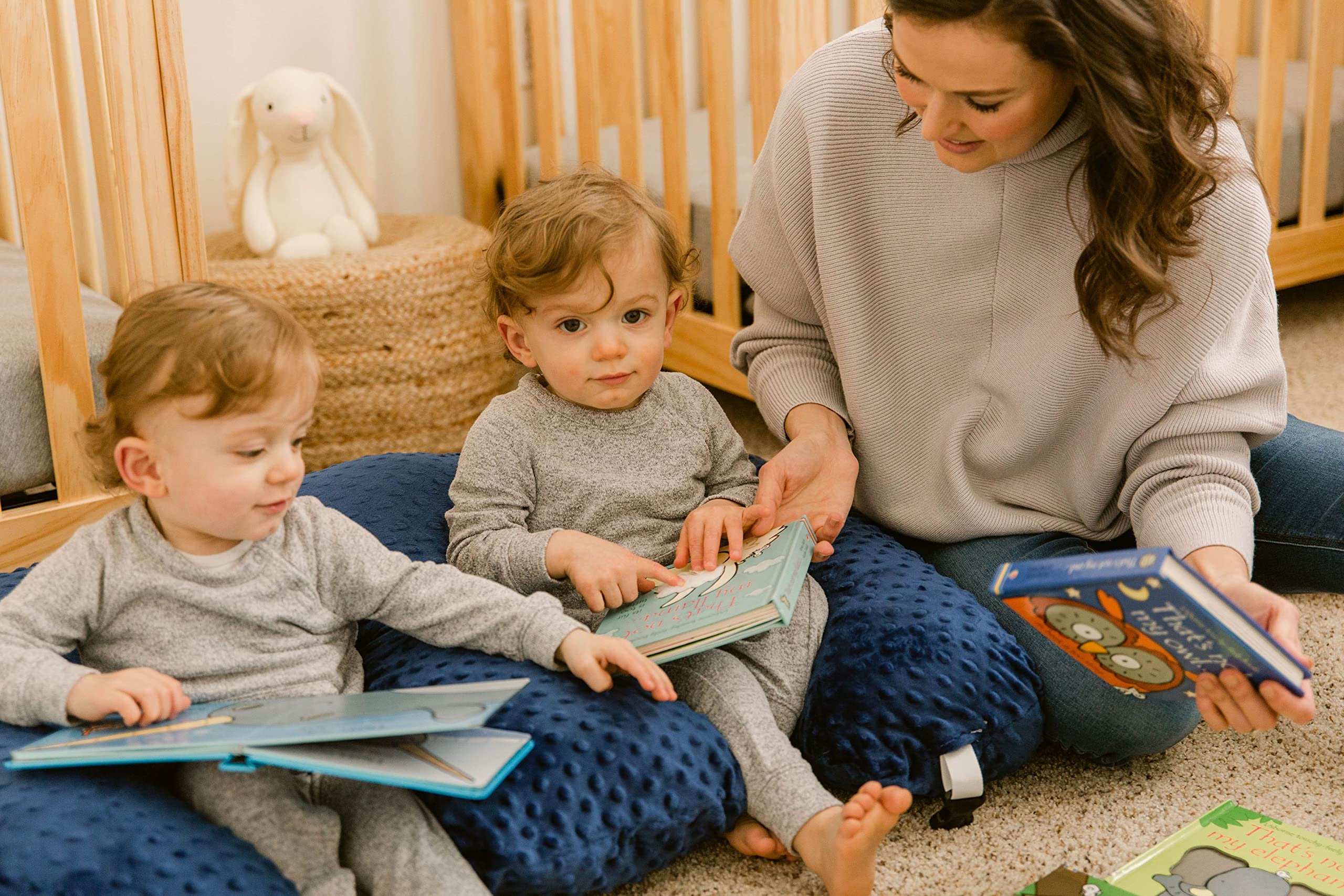 Navy - 6 uses in 1 Twin Nursing Pillow ! Breastfeeding, Bottlefeeding