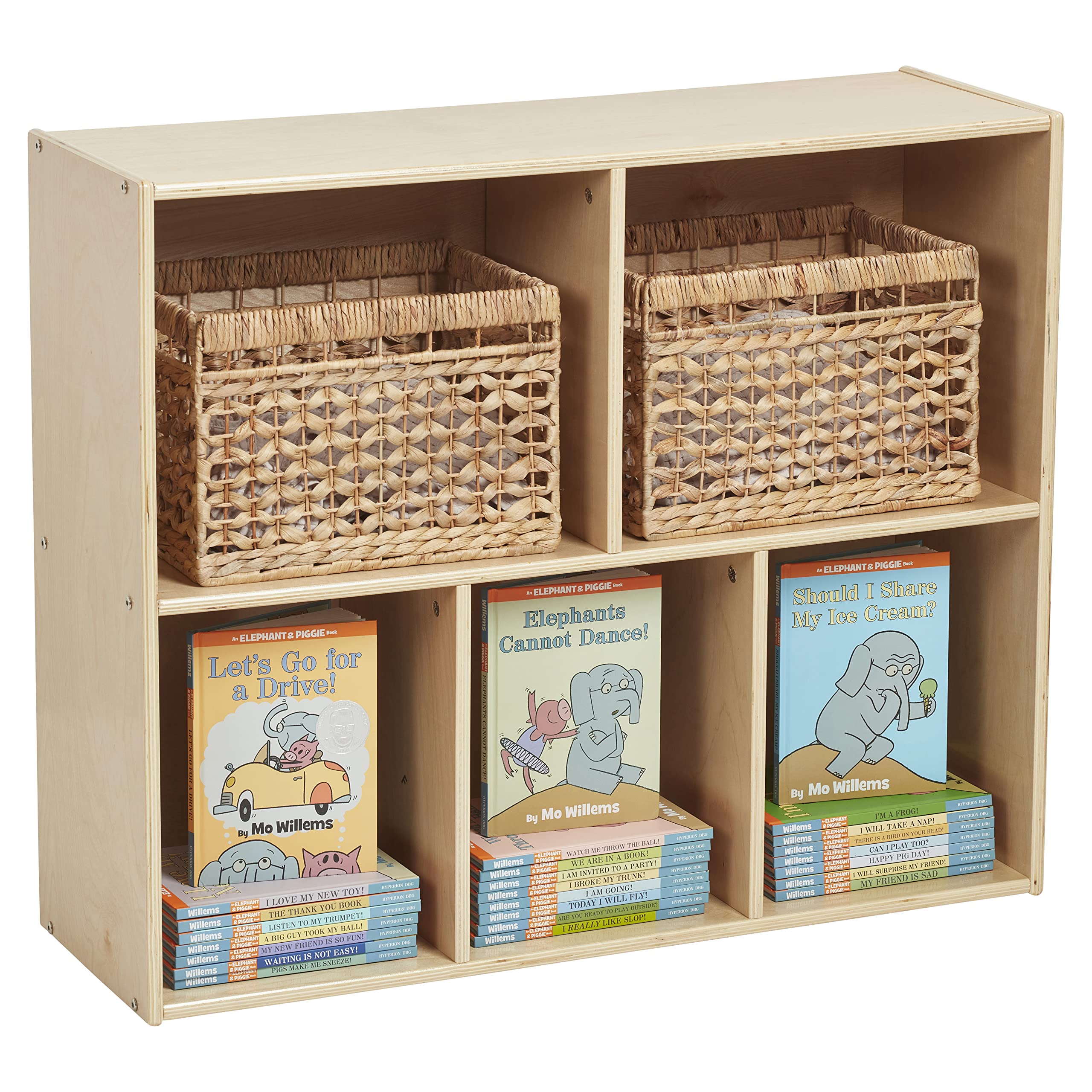 Streamline 5-Compartment Storage Cabinet, 30in, Classroom Furniture, Natural