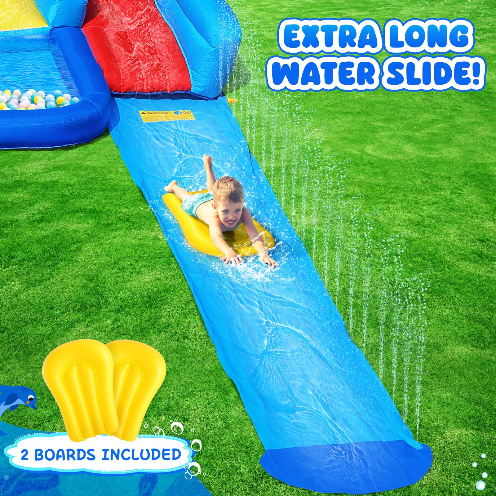 Inflatable Bounce House with Water Slide for Kids
