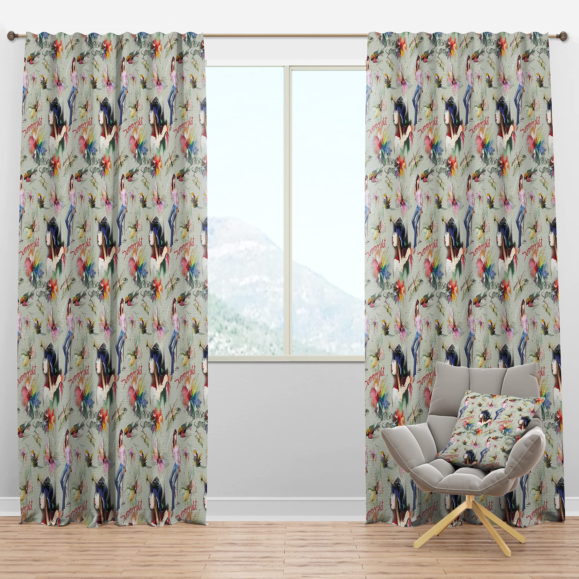 Blackout Curtains 'Sweet Girl Summervibes' Curtains for Bedroom