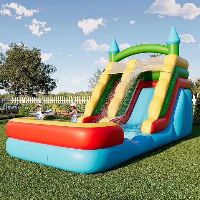 Bounce House, Inflatable Bouncer with Air Blower, Jumping Castle with Slide