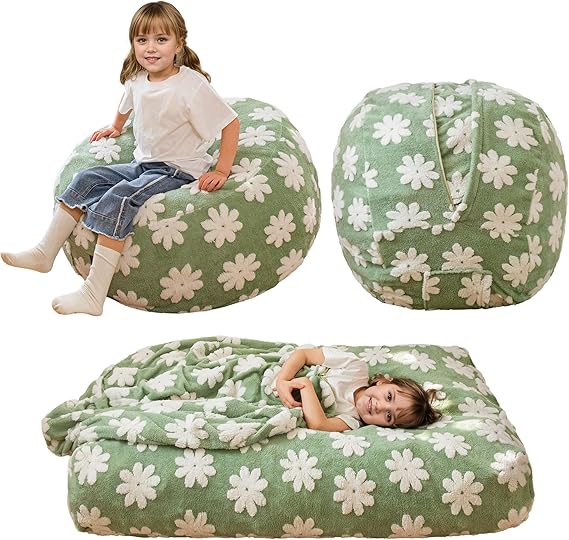 Bean Bag Chair Bed for Kids, Convertible Bean Bag from Lazy Chair to Floor Bed