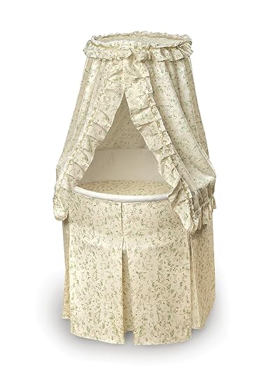 Empress Canopy Bassinet - Round Rocking Baby Cradle with Locking Wheels
