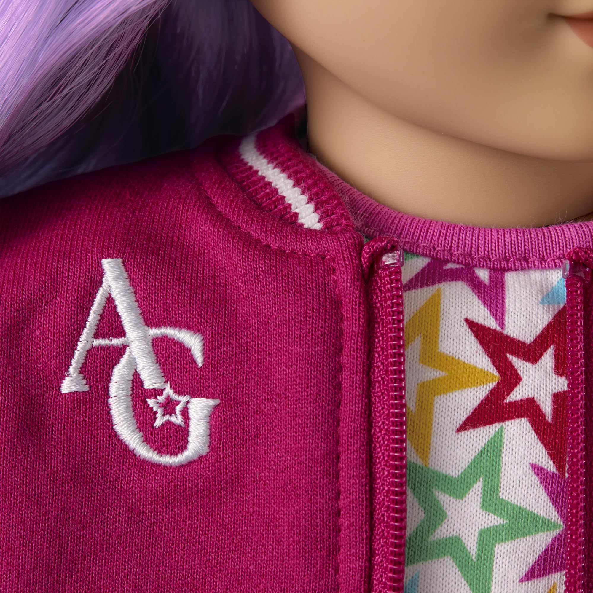 Truly Me 18-inch Doll #116 with Light-Blue Eyes, Wavy Purple-and-Pink Hair, Light Skin