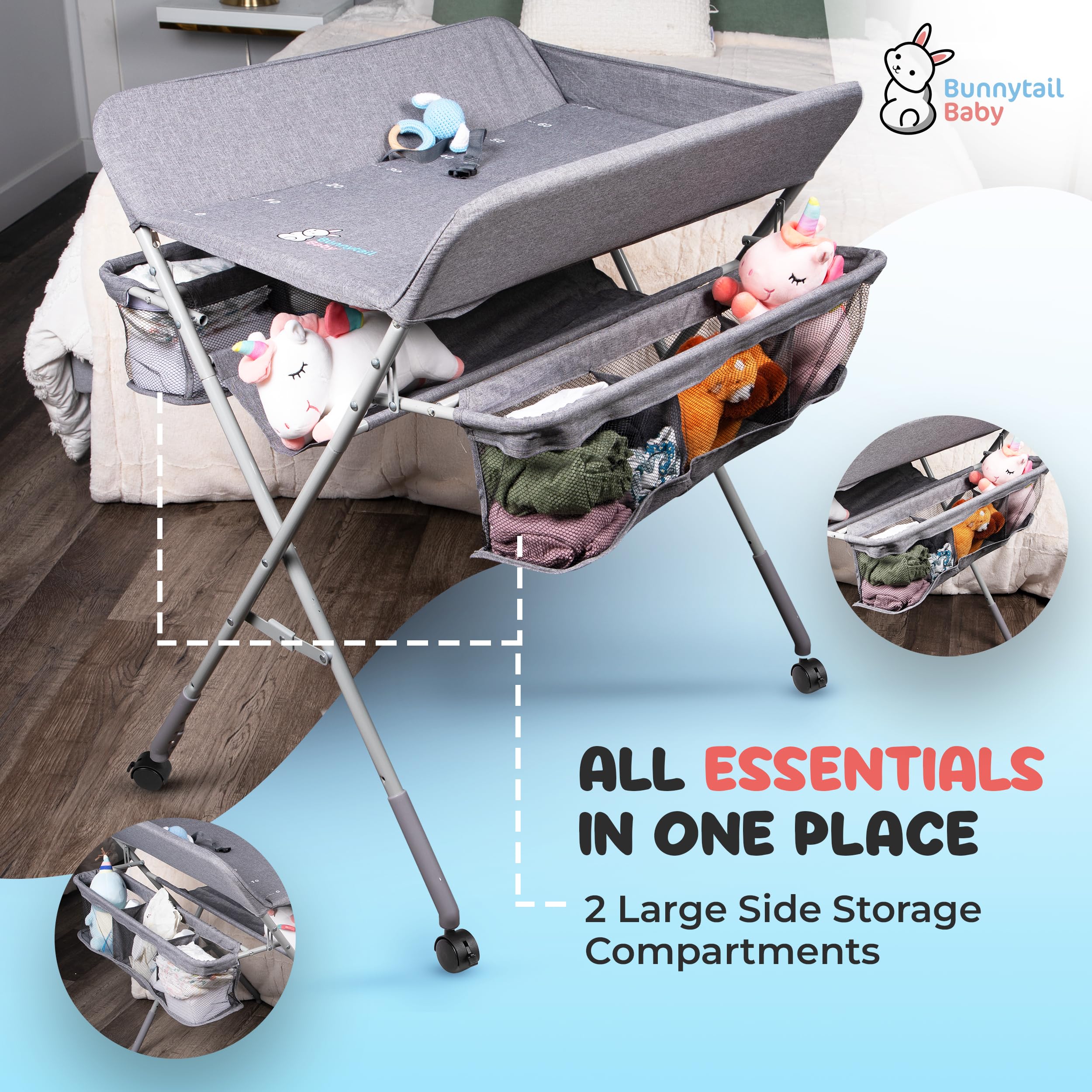 Portable Baby Changing Table with Storage